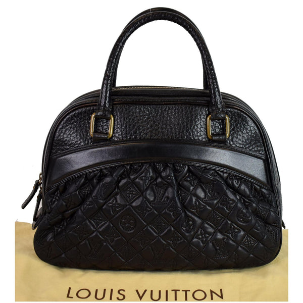 LOUIS VUITTON Mizi Vienna Monogram Leather Satchel Bag Black