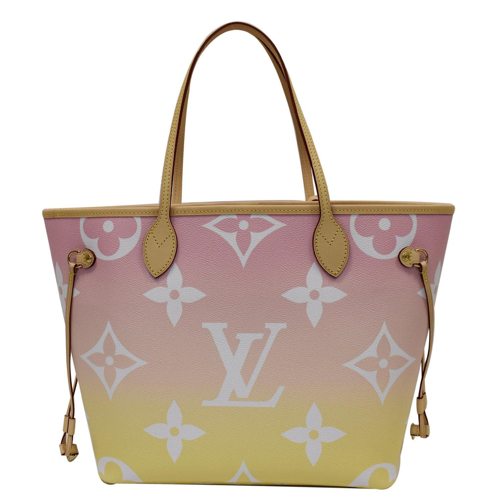 Louis Vuitton Pink & Yellow Monogram Giant By The Pool Neverfull MM Ba