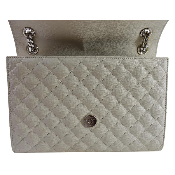 YVES SAINT LAURENT Envelope Medium Chain Leather Shoulder Bag White