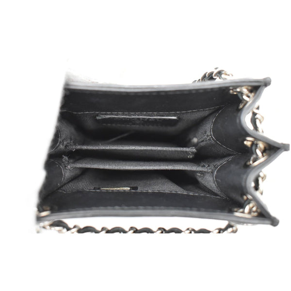 CHANEL O-Phone Holder Patent Leather Crossbody Bag Black