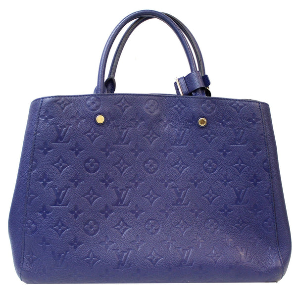 LOUIS VUITTON Montaigne GM Empreinte Leather Tote Bag Blue