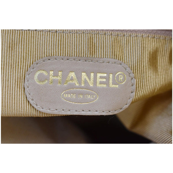 CHANEL Vintage Patent Leather Shoulder Bag Tan 3921871