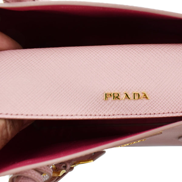 PRADA Double Handle Saffiano Leather Tote Bag Petal Pink