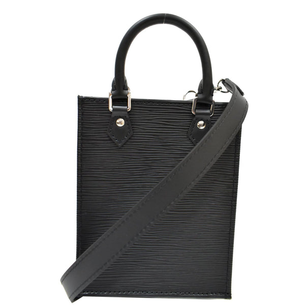 LOUIS VUITTON Petit Sac Plat Epi Leather Crossbody Bag Black