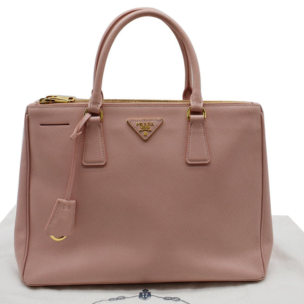 PRADA Galleria Large Double Zip Saffiano Leather Tote Bag Petal Pink - Hot Deals