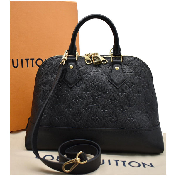LOUIS VUITTON Neo Alma PM Monogram Empreinte Satchel Shoulder Bag Black