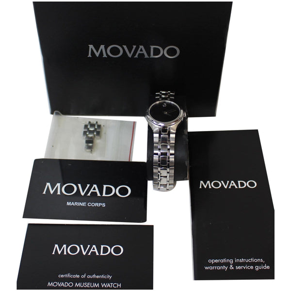 MOVADO Museum Black Dial Stainless Steel Watch Silver 26mm