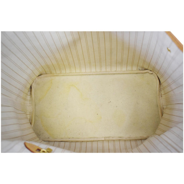 LOUIS VUITTON Neverfull MM Damier Azur Tote Shoulder Bag White