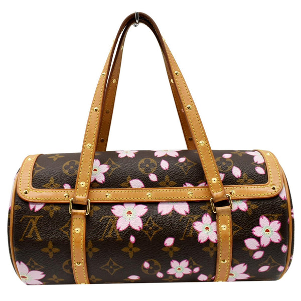 LOUIS VUITTON Papillon Monogram Cherry Blossom Tote Handbag Brown