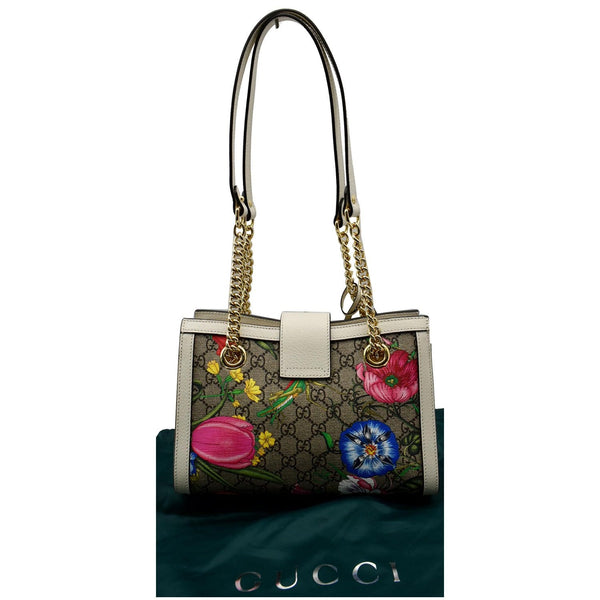 Gucci Padlock Flora Small GG Supreme Canvas Shoulder Bag