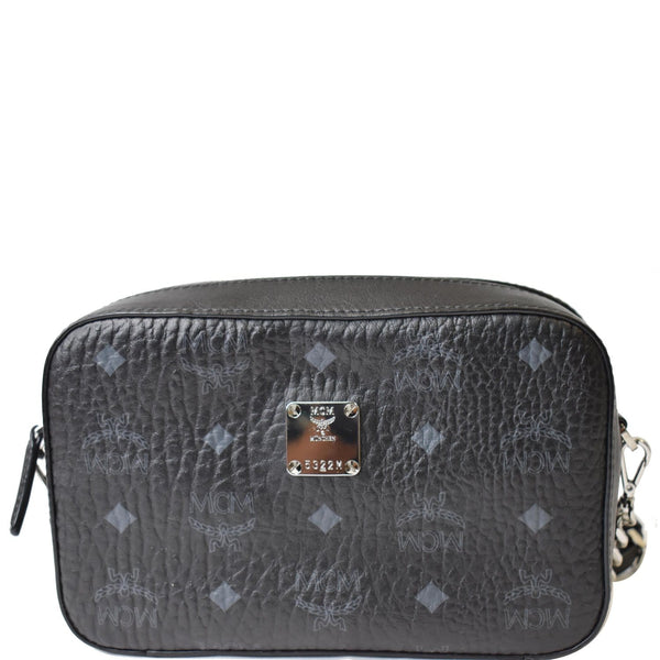 MCM Visetos Camera Monogram Leather Crossbody Bag Black
