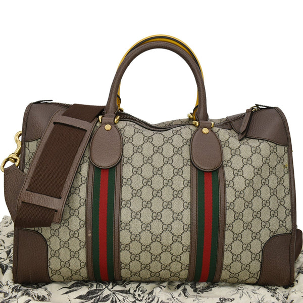 Gucci Neo Vintage Supreme Monogram Web Duffel Travel Bag