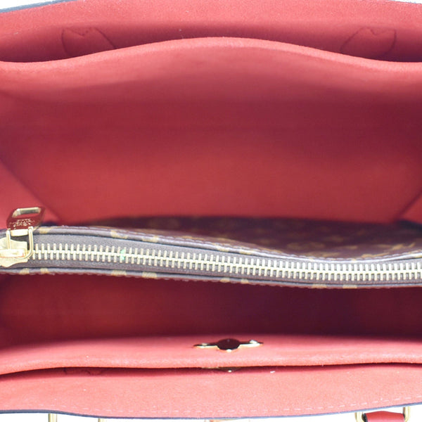 LOUIS VUITTON Flower Monogram Canvas Tote Bag Red