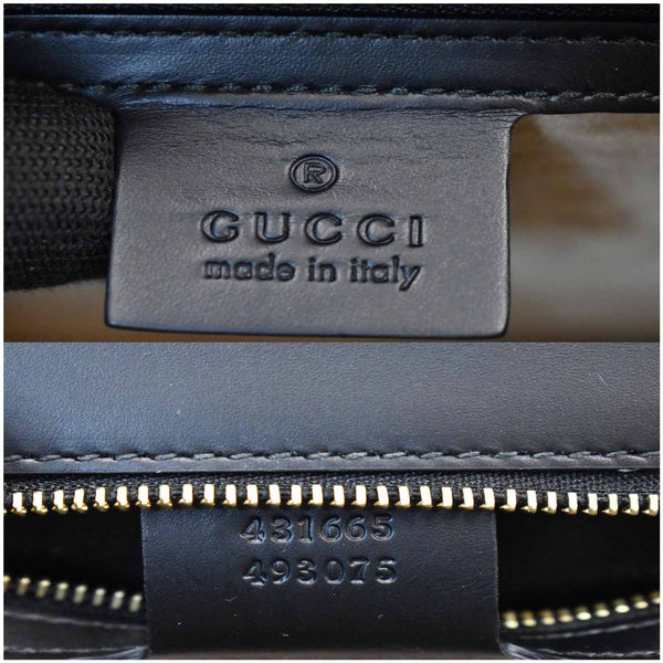 GUCCI Leopard Print Sylvie Medium Calf Hair Top Handle Bag Beige 431665