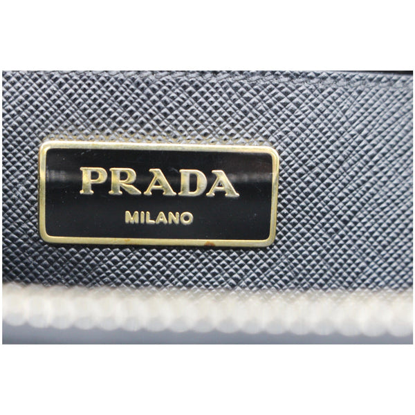 PRADA Saffiano Lux Double-Zip Leather Tote Shoulder Bag Black