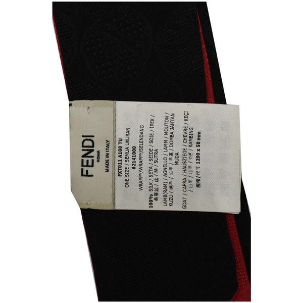 FENDI Karlito Wrappy Silk Scarf Red