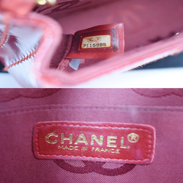 CHANEL Chocolate Bar Small Patent Leather Flap Shoulder Bag Red