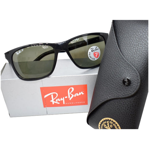 Ray-Ban Sunglasses black frame Green Polarized Lens