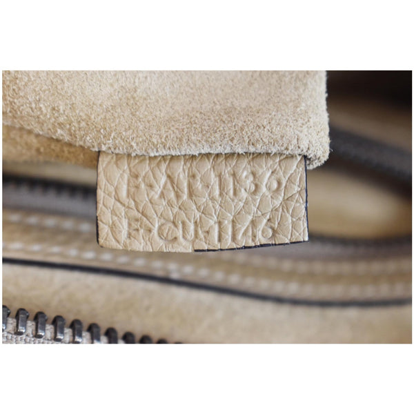 CELINE Drummed Calfskin Leather Mini Luggage Tote Bag Dune