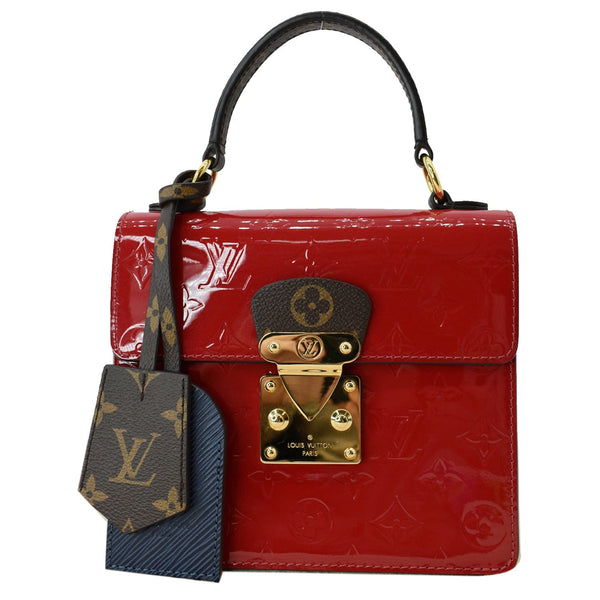 LOUIS VUITTON Spring Street Vernis Leather Crossbody Bag Red