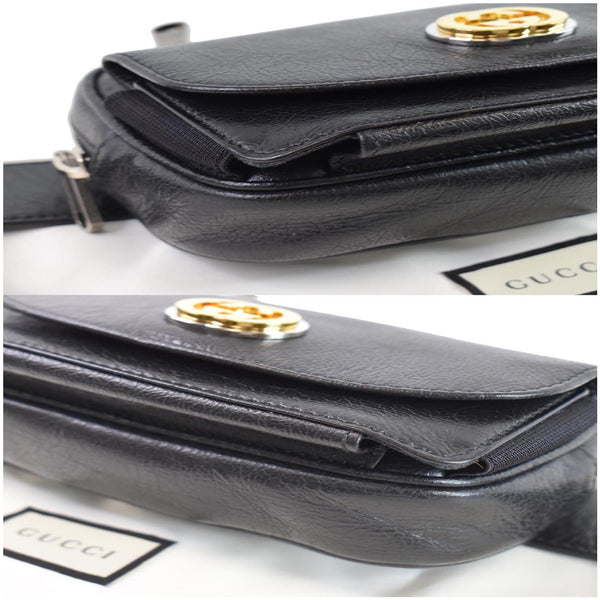 Gucci Morpheus Leather Belt Bag Black side previews