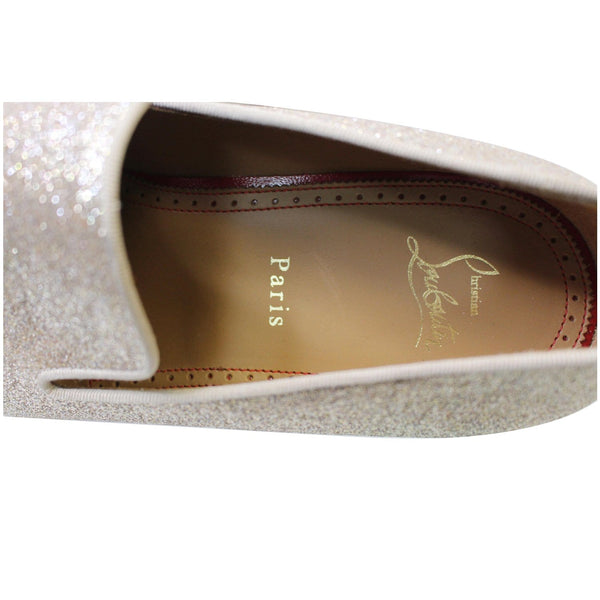CHRISTIAN LOUBOUTIN Men's Dandelion Flat Glitter Dress Loafer Shoes Gold