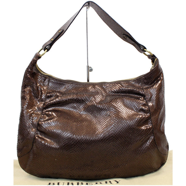 BURBERRY London Python Hobo Bag Bronze