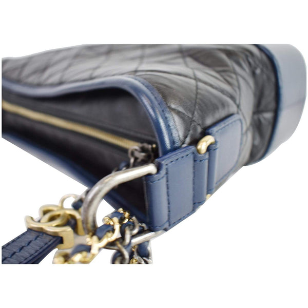 CHANEL Gabrielle Medium Quilted Leather Hobo Bag Black/Blue