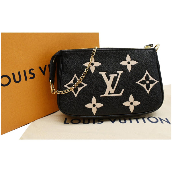 LOUIS VUITTON Mini Pochette Bicolor Monogram Empreinte Accessoires Pouch Black