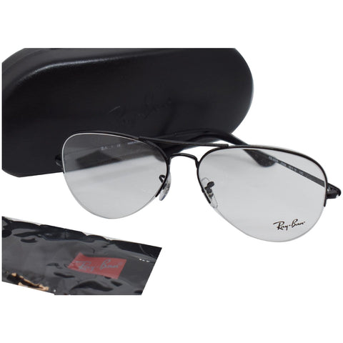 Ray-Ban RX6589 2509 59 Aviator Gaze Eyeglasses Polished Black/Demo Lens