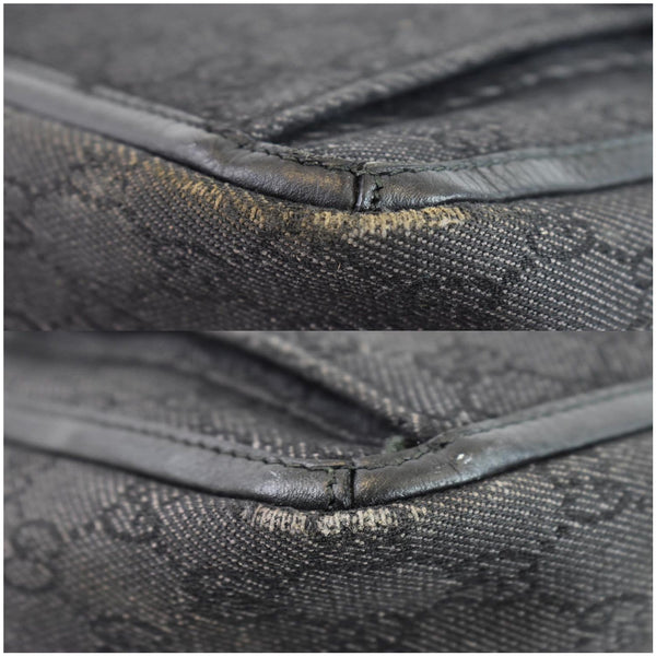 Gucci Abbey Pocket Medium GG Denim bag cormer seams