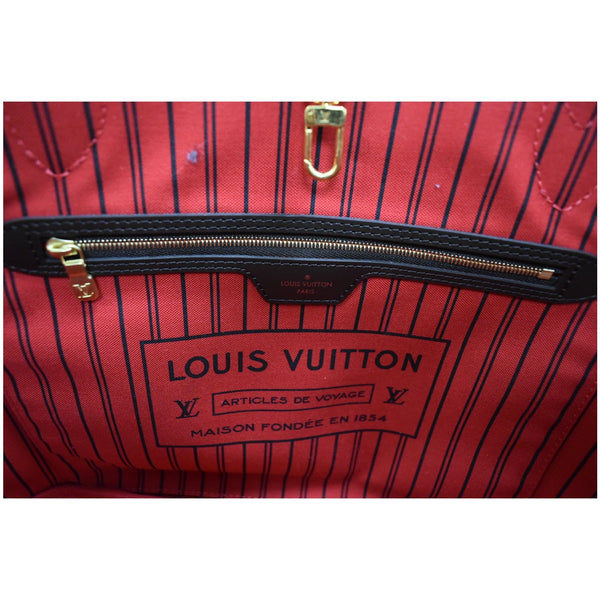 LOUIS VUITTON Neverfull MM Damier Ebene Brown Tote Bag Brown