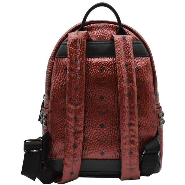 MCM Stark Small Visetos Backpack Bag Metallic Red