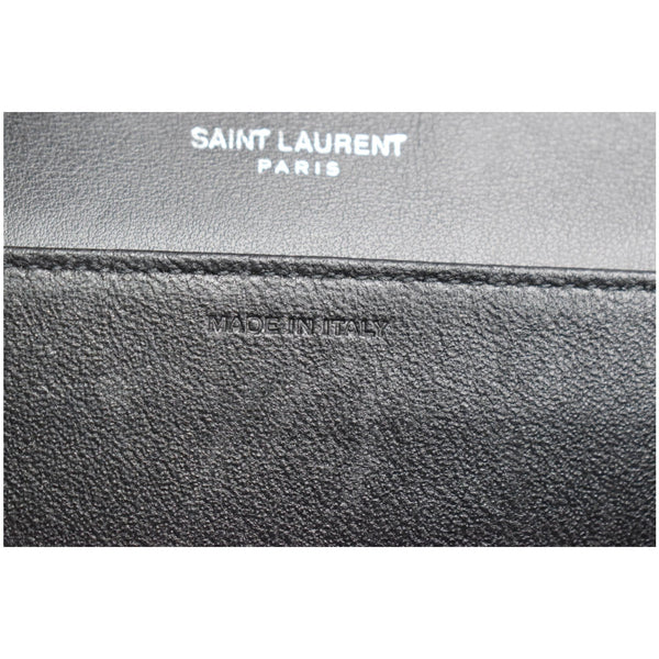 YVES SAINT LAURENT Uptown Crocodile-Embossed Crossbody Chain Wallet Black