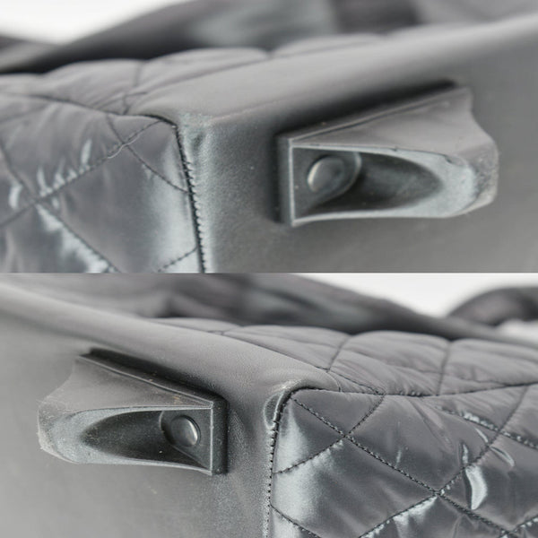 Chanel Coco Cocoon Quilted Nylon Trolley Rolling Bag Black