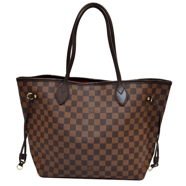 LOUIS VUITTON Neverfull MM Damier Ebene Tote Shoulder Bag Brown