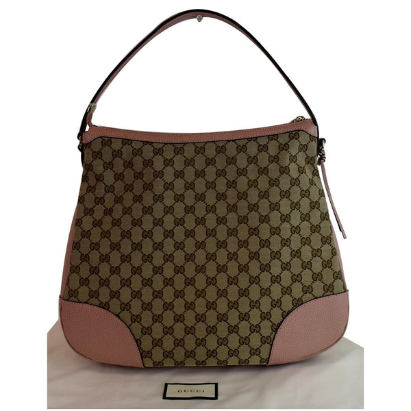 GUCCI Large Bree GG Canvas Hobo Bag Pink 449244