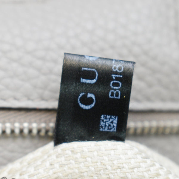 GUCCI Bamboo Daily Small Leather Shoulder Bag Grey 370831