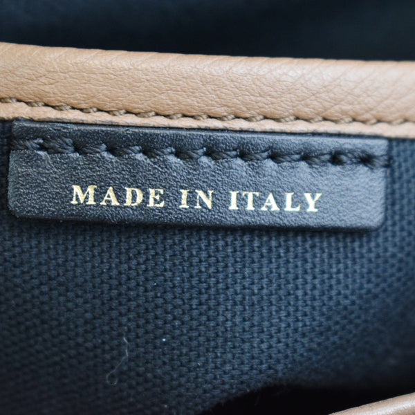 BURBERRY Medium Grainy House Check Leather Tote Shoulder Bag Dark Sand