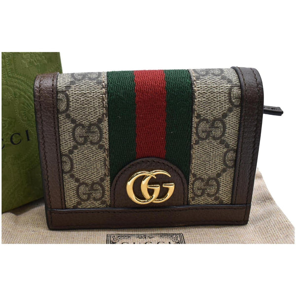 GUCCI Ophidia GG Card Case Wallet Beige