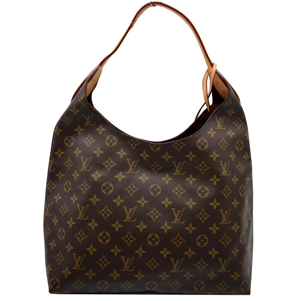 LOUIS VUITTON Flower Hobo Monogram Canvas Shoulder Hobo Bag Brown