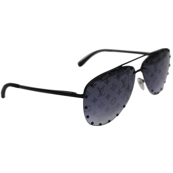LOUIS VUITTON Monogram The Party Aviator Sunglasses Z0971U Black