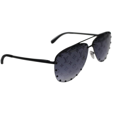 LOUIS VUITTON Monogram The Party Aviator Sunglasses Z0971U Black