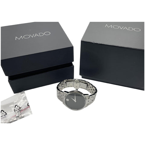 MOVADO Museum Classic Stainless Steel Bracelet Watch Black Dial 40MM