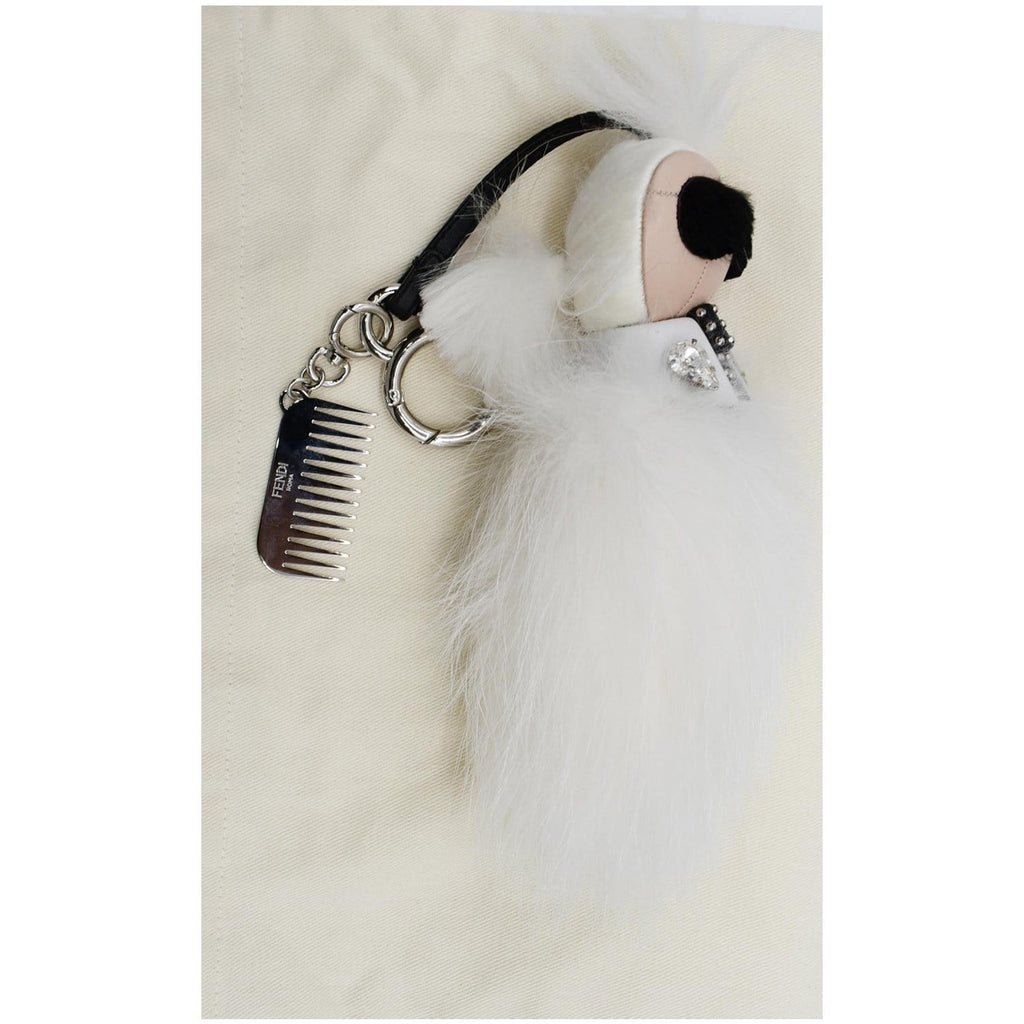 FENDI Karl Lagerfeld Stainless Steel Keychain White