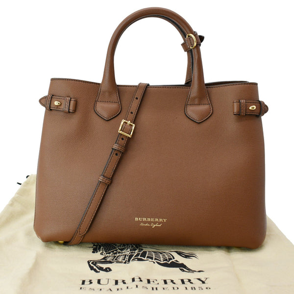 Burberry Banner Medium House Check Tote Bag Tan - DDH