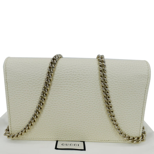 GUCCI GG Interlocking Pebbled Leather Crossbody Bag White 615523