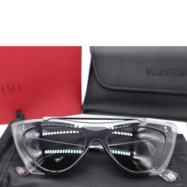 VALENTINO VA4041 5099/87 Crystal Black Sunglasses Gray Lens