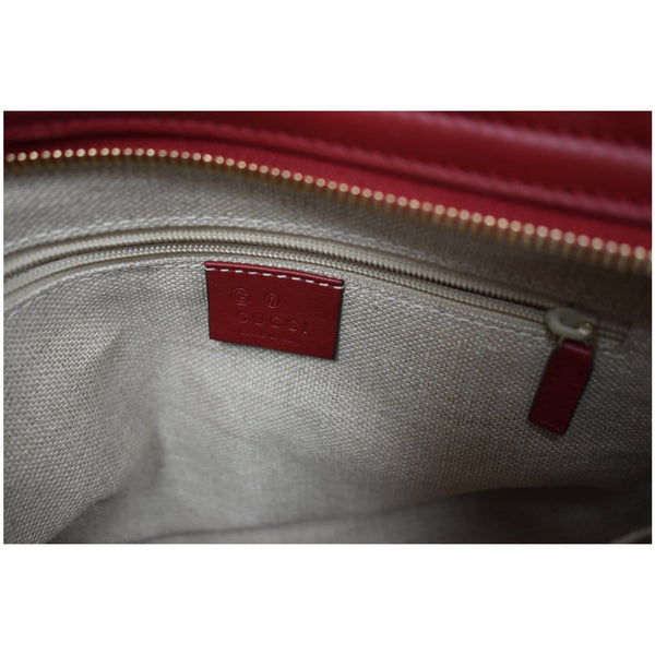 GUCCI Small Bree Microguccissima Leather Tote Crossbody Bag Red 449241