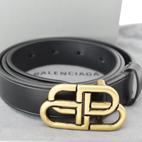 Balenciaga BB Leather Belt Black 36